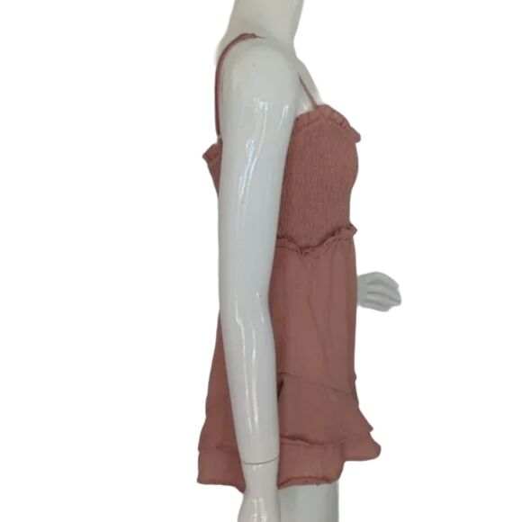 RUMOR Romper, 8, Desert Rose, Ruffle hem/waist Bust, Smocked, Spaghetti Straps, - Picture 9 of 12